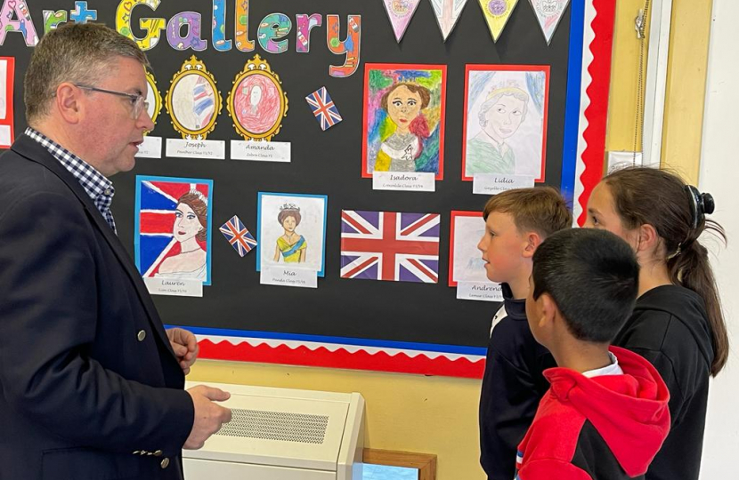 Robert Buckland MP visited staff and children at Holy Family Primary School in Swindon